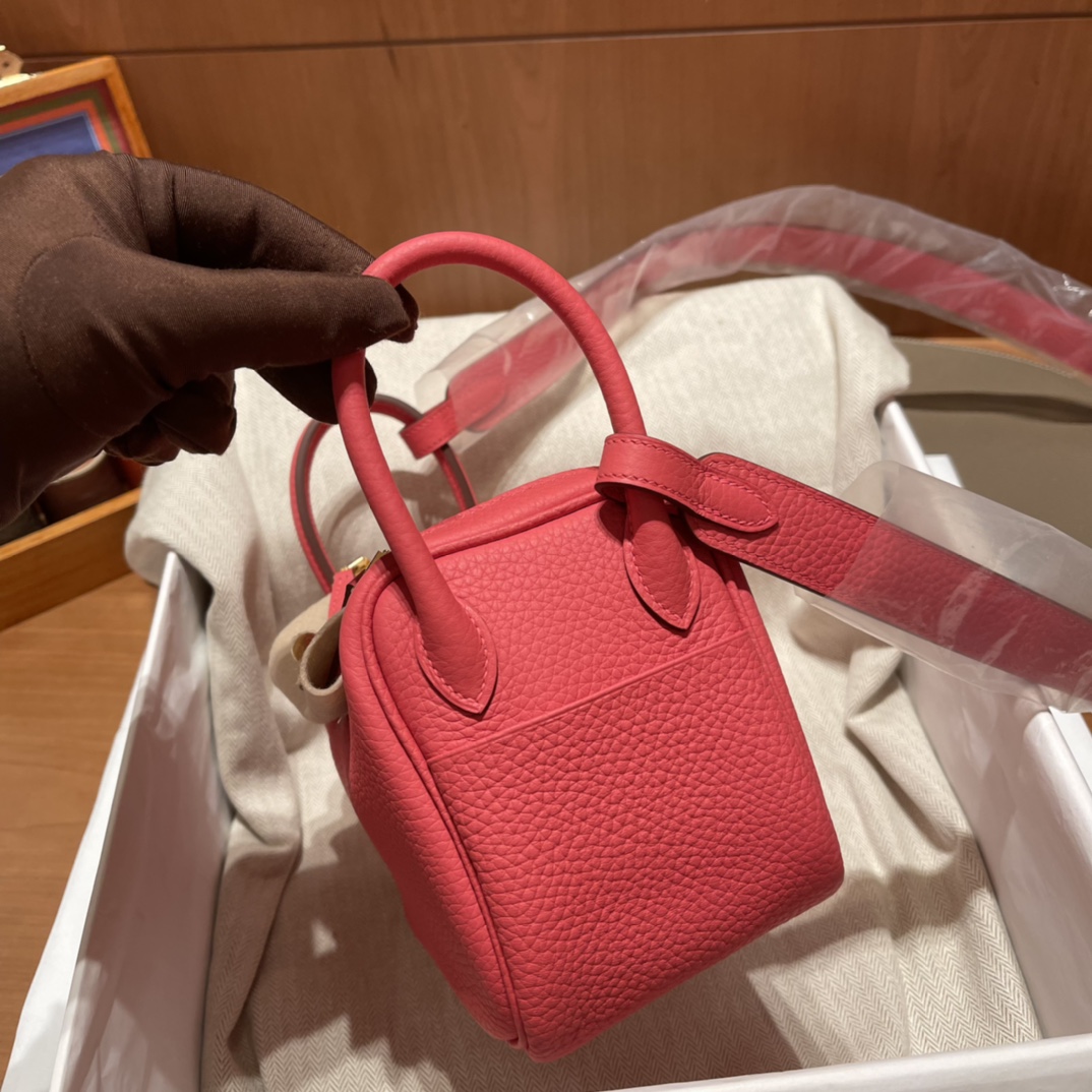 에르메스 미니 린디백 립스틱 금장 끌레망스 가죽